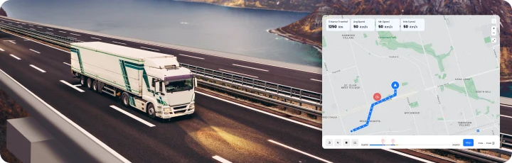 Disrupt-X ALEF 360 fleet management platform with real-time GPS truck tracking and telematics route map