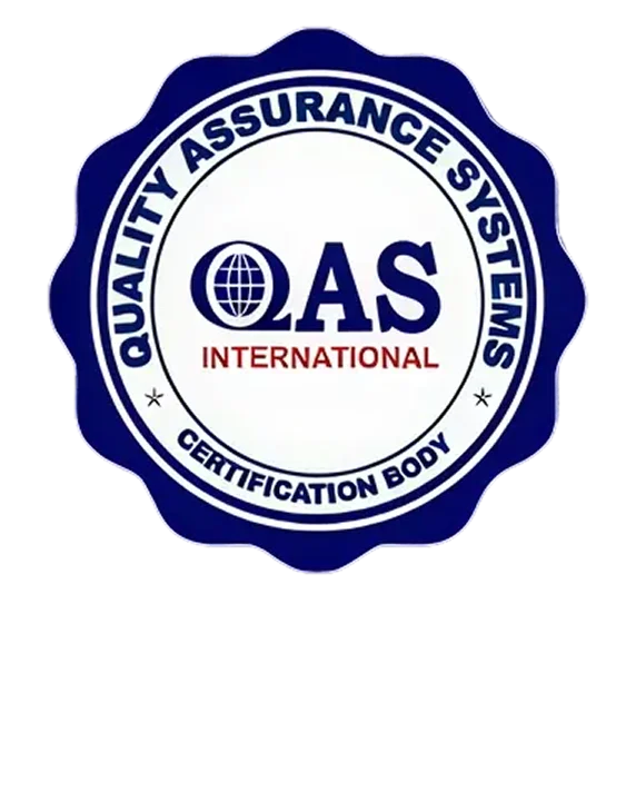 QAS International certification body badge for Disrupt-X quality assurance management systems compliance