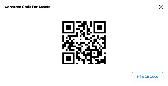 Disrupt-X ALEF 360 CAFM digital QR code generation interface for physical asset tagging and mobile scanning